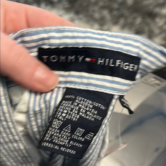 Tommy Hilfiger Blue and White Striped Pants - Picture 7 of 8